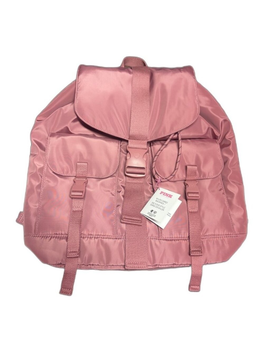 Victoria's Secret PINK Nylon Cargo Backpack Dark Pink - New With Tags
